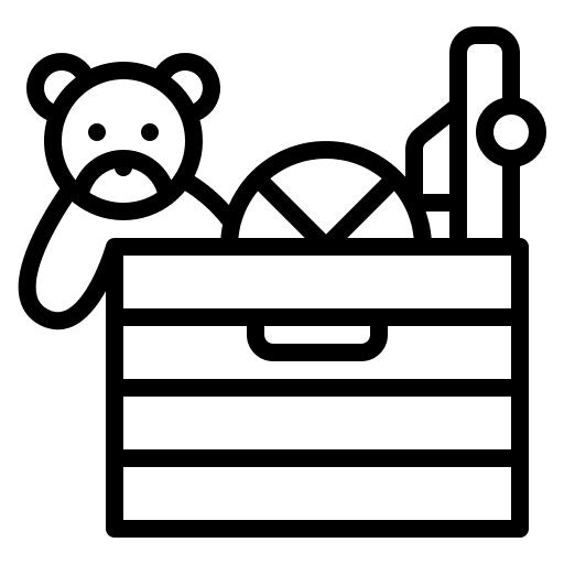 Children toys doll children toys box icon