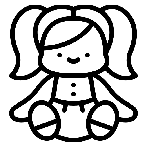 Doll children kid and baby kid icon