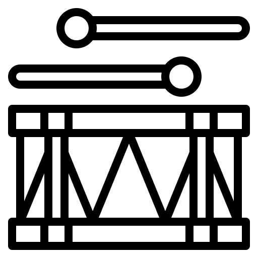 Drum set sound play childhood icon