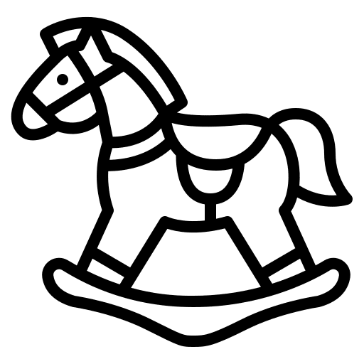 Rocking horse kid child kid and baby icon