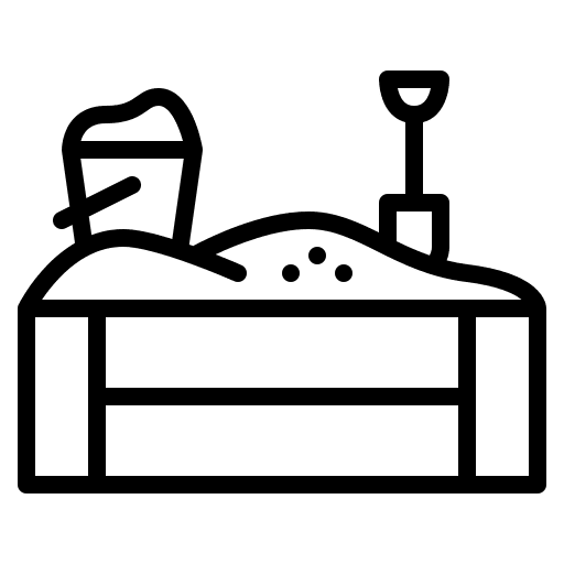 Sandbox childhood toys child icon