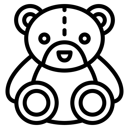 Teddy bear doll child toy icon