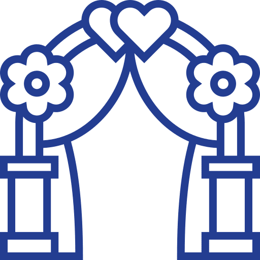 Wedding arch love and romance romantic flowers icon