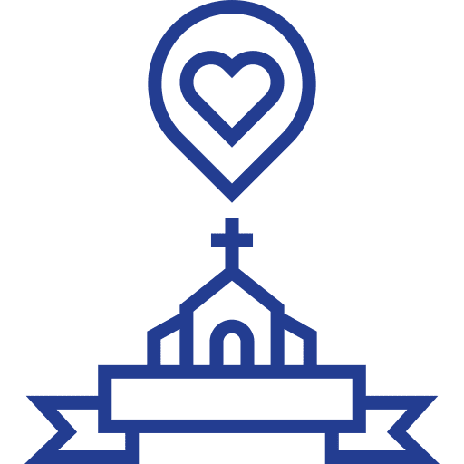 Wedding location placeholder pin heart icon