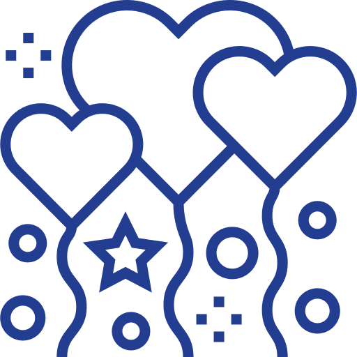 Balloons valentines day love and romance balloons icon