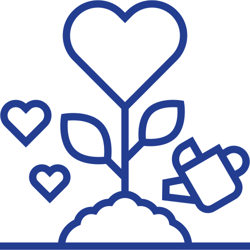 Growth love and romance blossom love icon