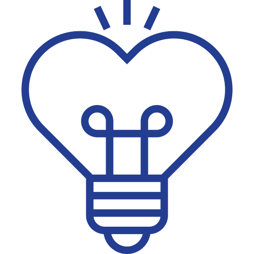 Light bulb heart light bulb love and romance icon