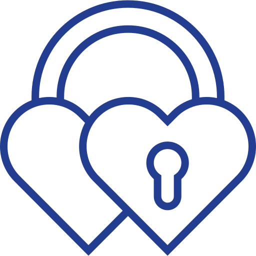 Love heart relationship lock icon