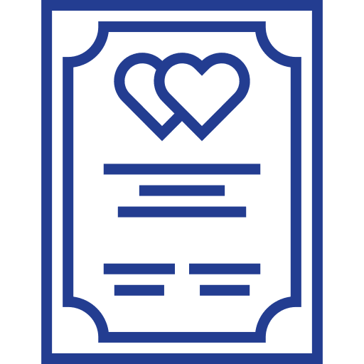 Marriage certificate lover heart marriage icon