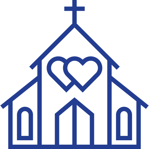 Church wedding christian heart icon