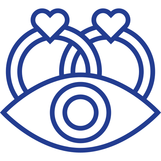 Eye vision love romantic icon