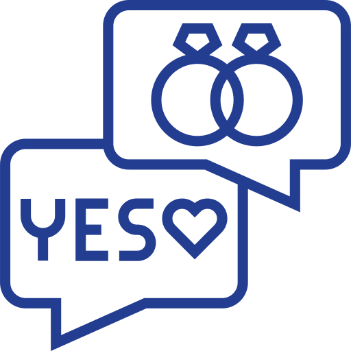 Proposal communication speech bubble love and romance icon
