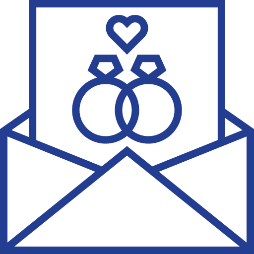 Wedding invitation wedding rings romantic heart icon