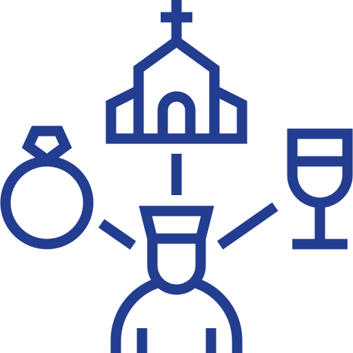 Wedding planner rings love and romance wedding plans icon