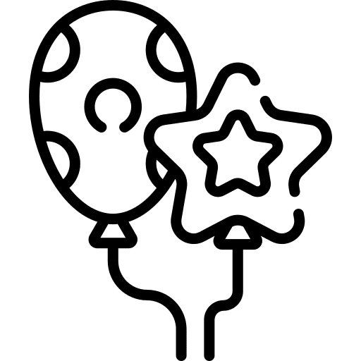 Balloons two party birthday icon