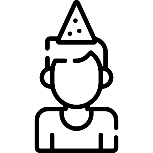 Birthday boy people birthday and party user icon