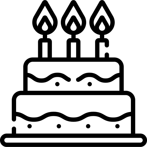 Cake birthday bakery food and restaurant icon