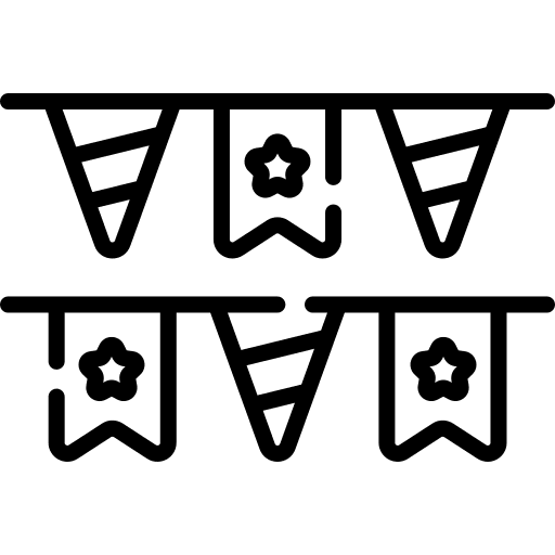 Garlands party birthday and party ornaments icon