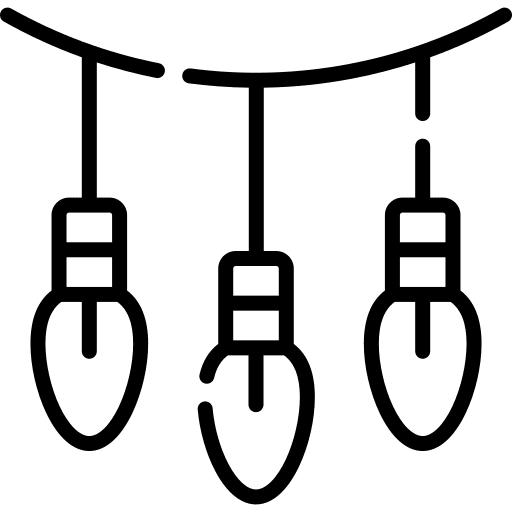 Lights garland light bulb illumination icon