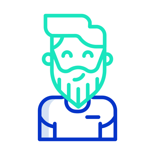 Man beard profile people icon