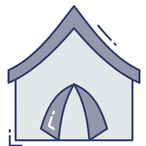Camping tent hut camping tent adventure icon