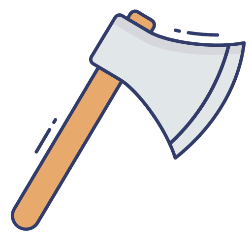Axe woodcutter chopping axe icon