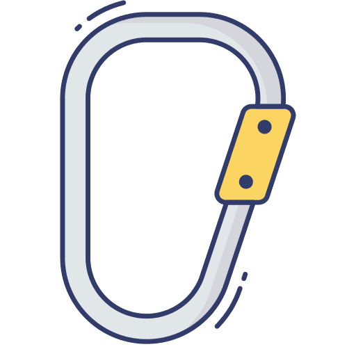 Carabiner sports and competition adventure climb icon