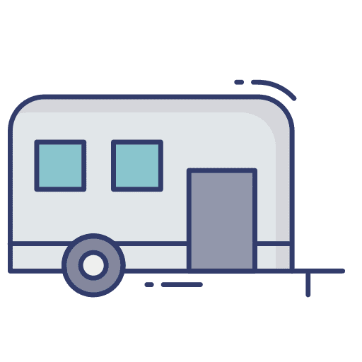 Caravan van vehicle automobile icon