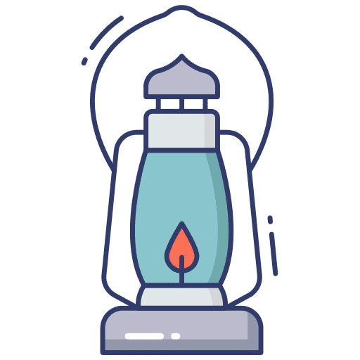 Oil lamp lantern illumination camping icon