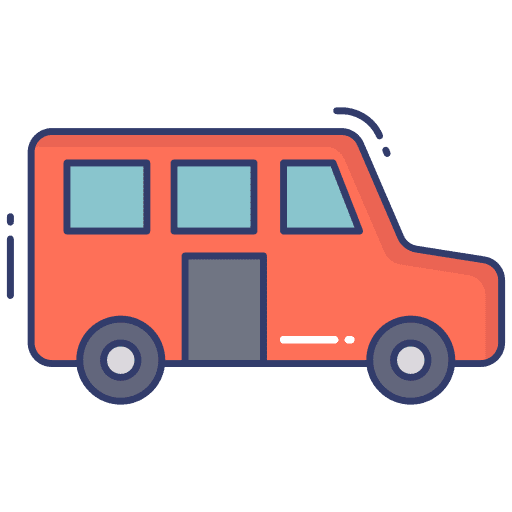 Van automobile bus transportation icon