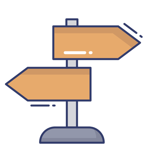 Direction navigation signpost signaling icon