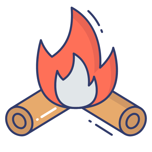 Fireplace burning flame holidays icon