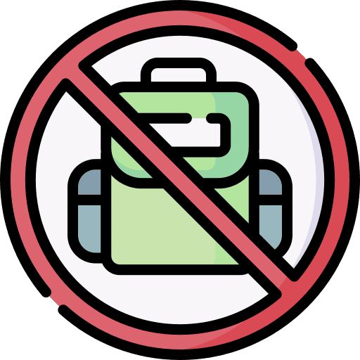 No bag travel no bag forbidden icon