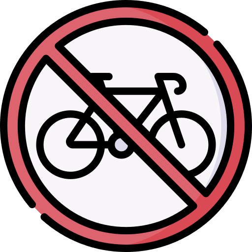 No bicycle no bike prohibition transportation icon
