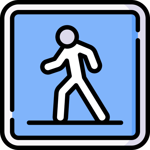 Pedestrian crossing traffic sign caution transportation icon