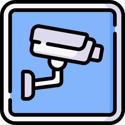 Surveillance camera warning sign surveillance alert icon