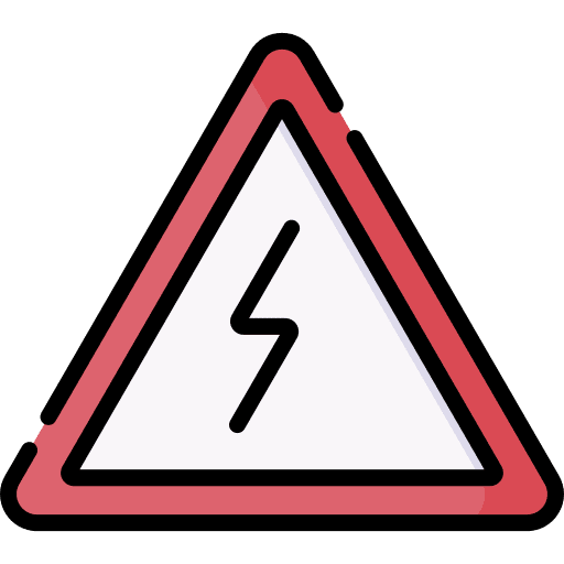 Electrical power shock sign icon