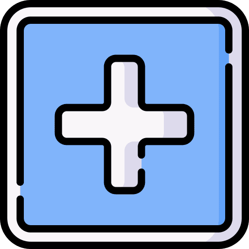 Hospital signaling direction traffic signal icon