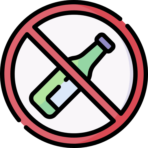 No alcohol bottle forbidden no drinking icon