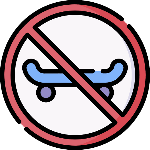 Skate forbidden skateboard sign icon