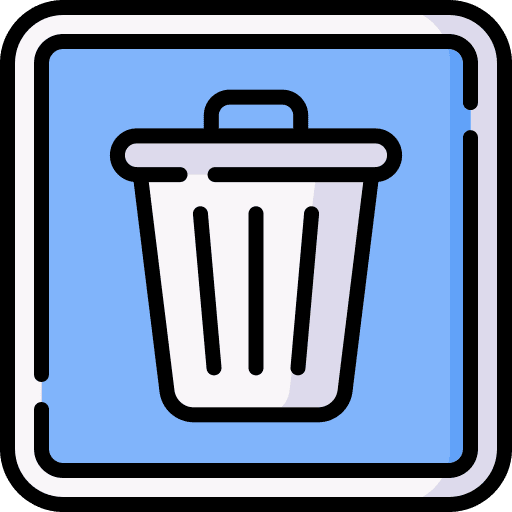 Trash can garbage recycle waste icon