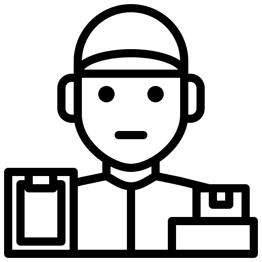 Courier shipping and delivery box package icon