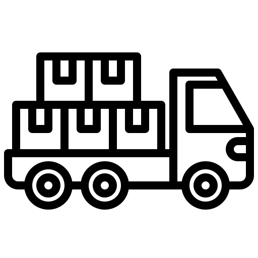 Truck lorry shipping and delivery mover truck icon