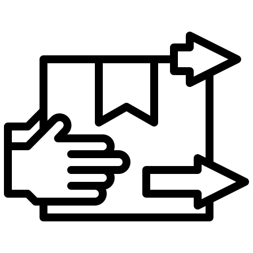 Delivery arrow hand right arrow icon