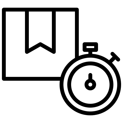 Delivery box shipping and delivery watch icon