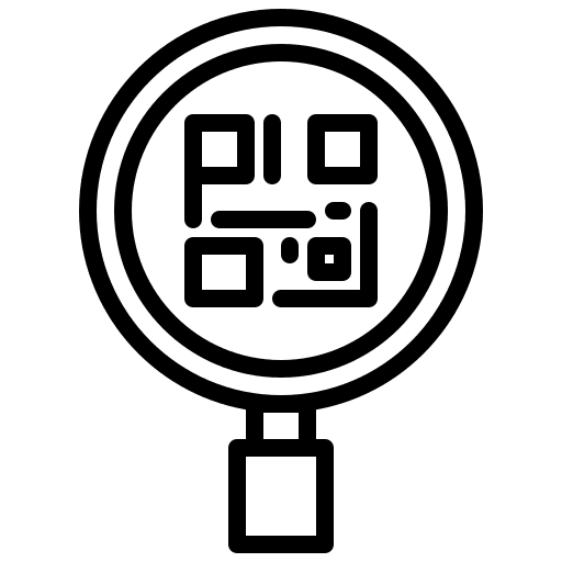 Scan qr code magnifying glass delivery icon