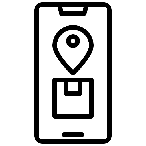 Smartphone app delivery packaging icon