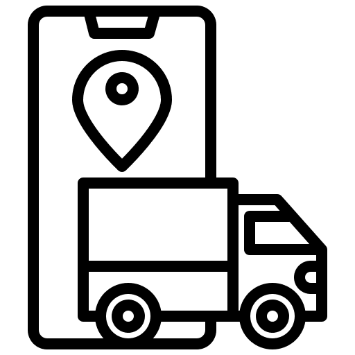 Tracking transportation delivery van delivery truck icon