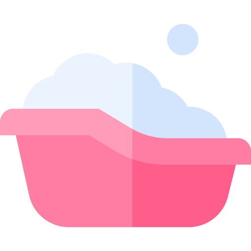 Baby bath tub furniture and household kid and baby bathroom icon