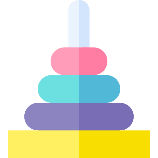 Stacking childhood toy pyramid icon
